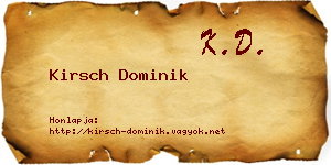 Kirsch Dominik névjegykártya